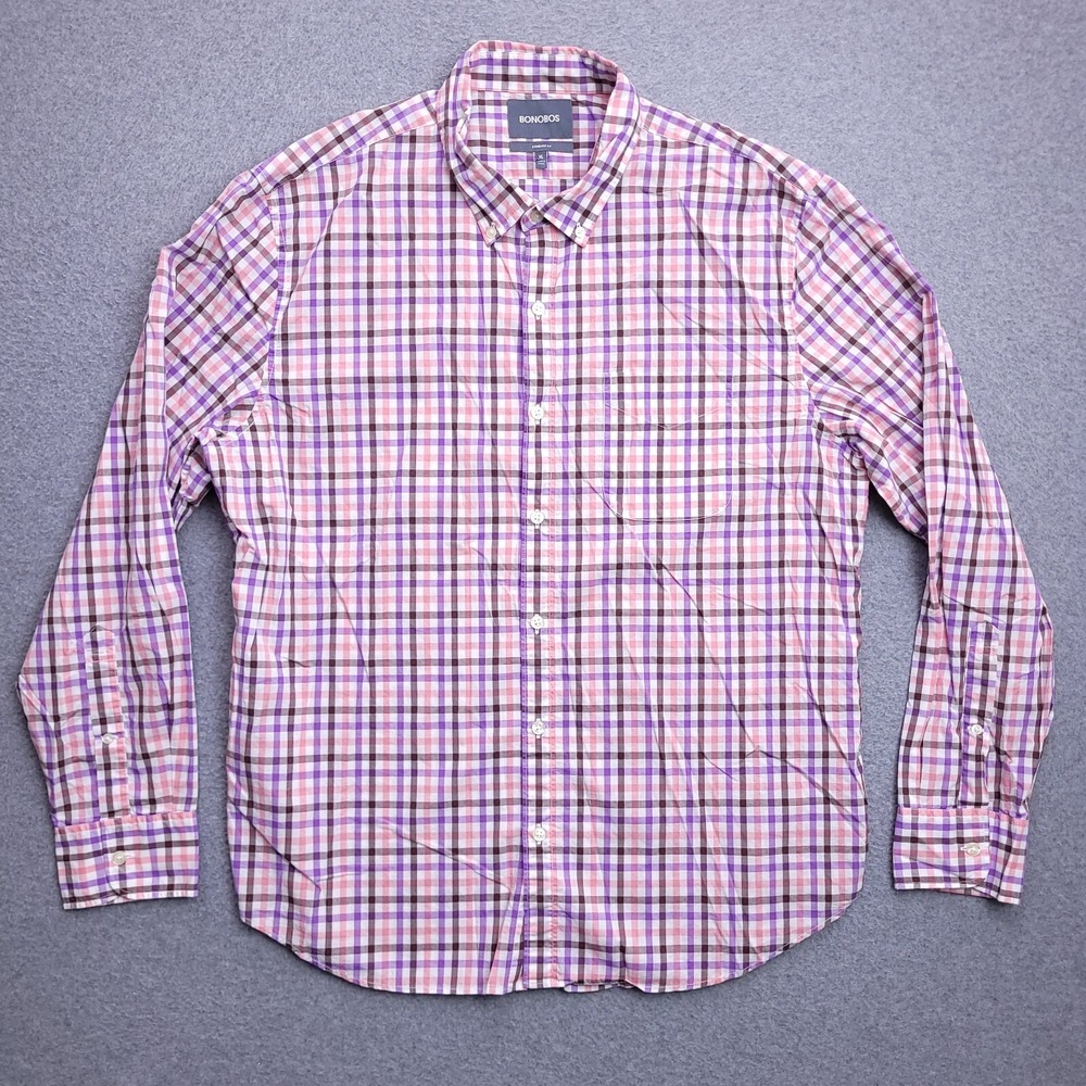 Bonobos Button Down Shirt XL Standard Fit Multicolor Check Size Mens